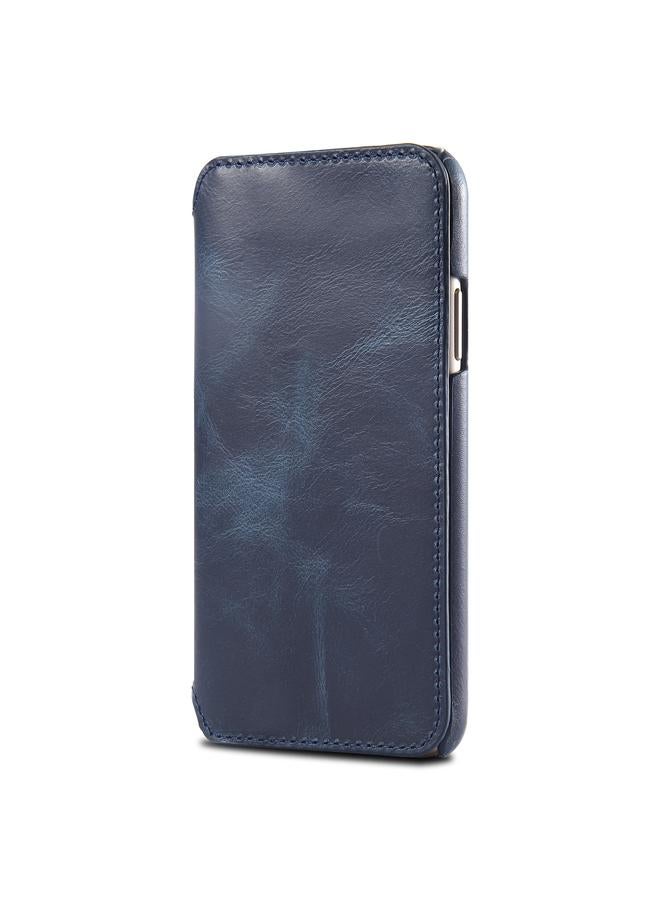 Denior Case For iPhone 11 Oil Wax Top Layer Cowhide Simple Flip Leather Case - Image 2