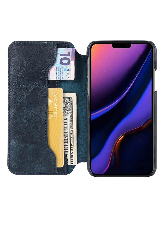 Denior Case For iPhone 11 Oil Wax Top Layer Cowhide Simple Flip Leather Case - Image 4