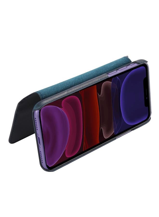 Denior Case For iPhone 11 Oil Wax Top Layer Cowhide Simple Flip Leather Case - Image 5