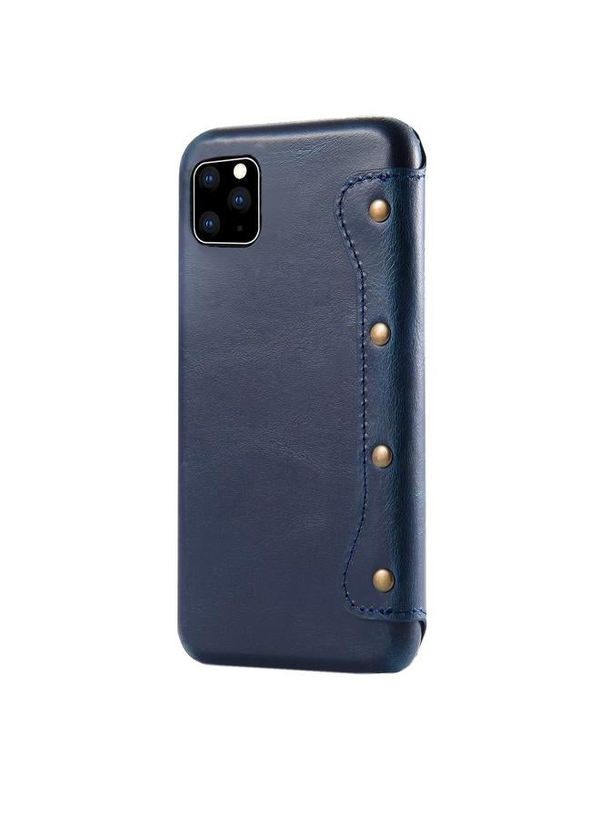 Denior Case For iPhone 11 Oil Wax Top Layer Cowhide Simple Flip Leather Case - Image 3