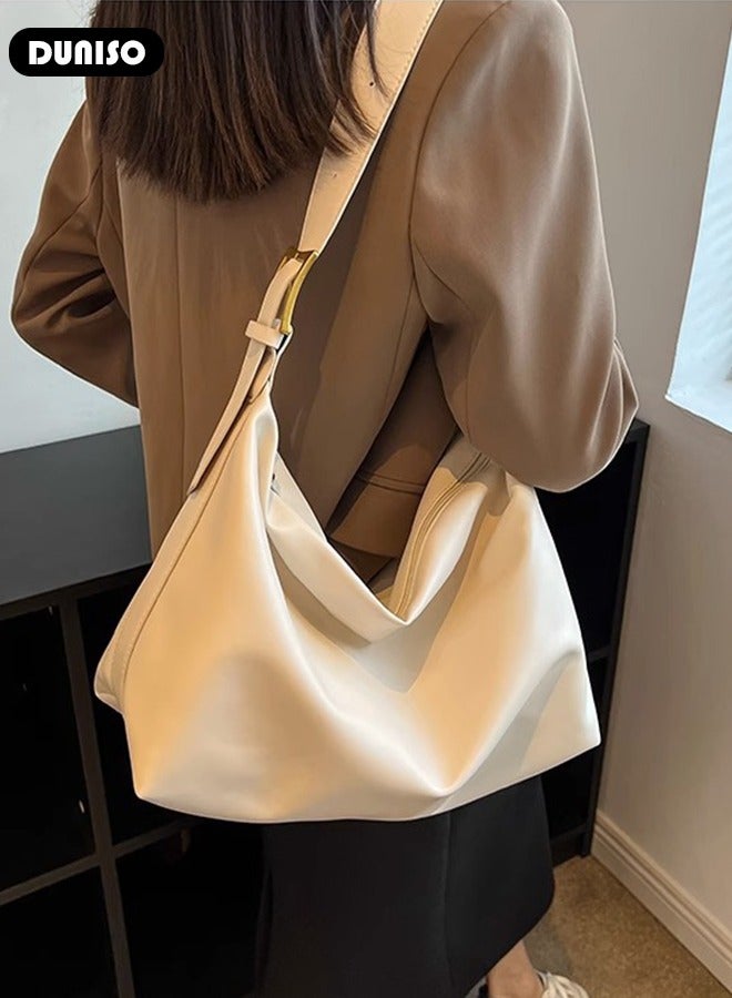 DUNISO Women's Shoulder Tote Bag Faux Leather Handbag For Women Large Capacity Bucket  Crossbody Bag Fashionable Travel Messenger Bag Shoulder Bag For Ladies Girls College Students - Image 3