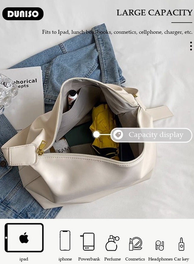 DUNISO Women's Shoulder Tote Bag Faux Leather Handbag For Women Large Capacity Bucket  Crossbody Bag Fashionable Travel Messenger Bag Shoulder Bag For Ladies Girls College Students - Image 5