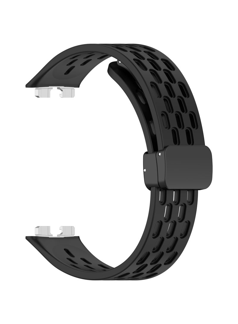 سيليكون سوار المغناطيسي متوافق مع هواوي سوار 10 / 9 / 8 ، لينة سيليكون سوار الرياضة ( أسود ) - Image 2