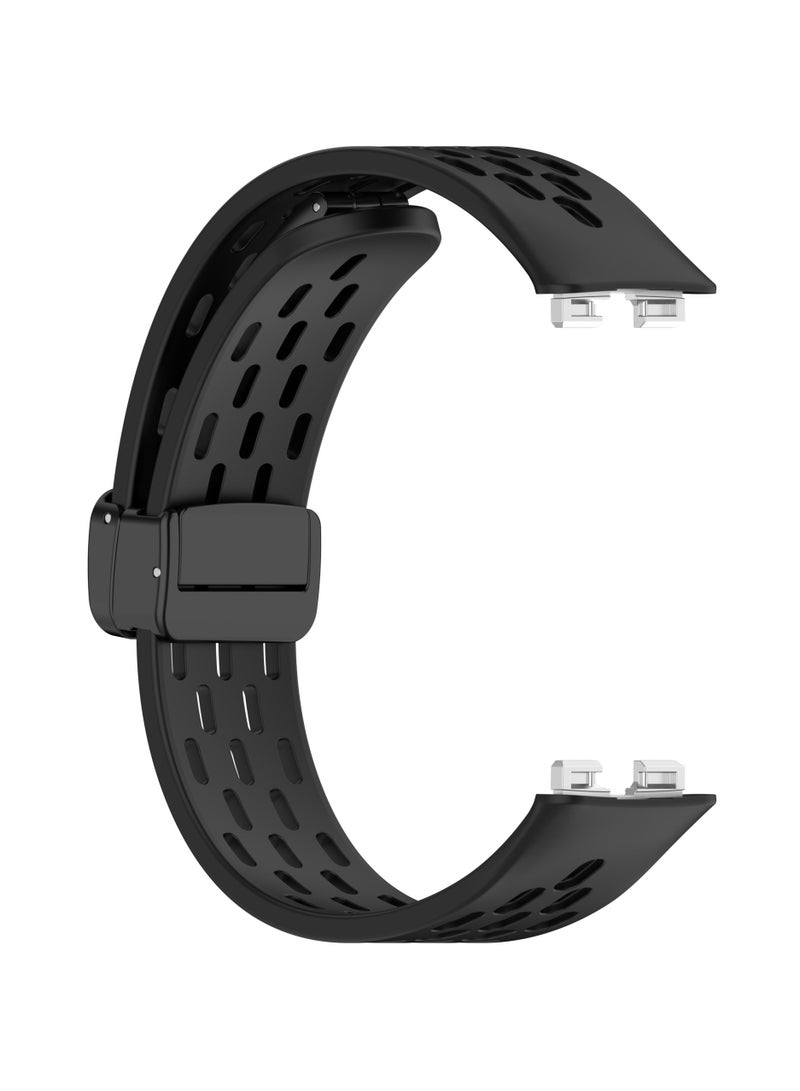 سيليكون سوار المغناطيسي متوافق مع هواوي سوار 10 / 9 / 8 ، لينة سيليكون سوار الرياضة ( أسود ) - Image 3