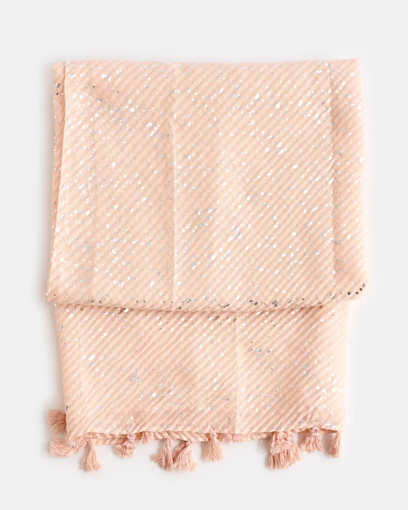 REDTAG Girls Pink Textured Scarf