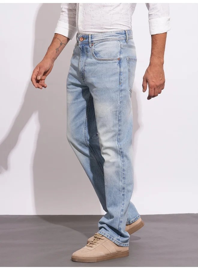 بيينغ هيومان Mens Light Tone Boot Cut Fit Denims