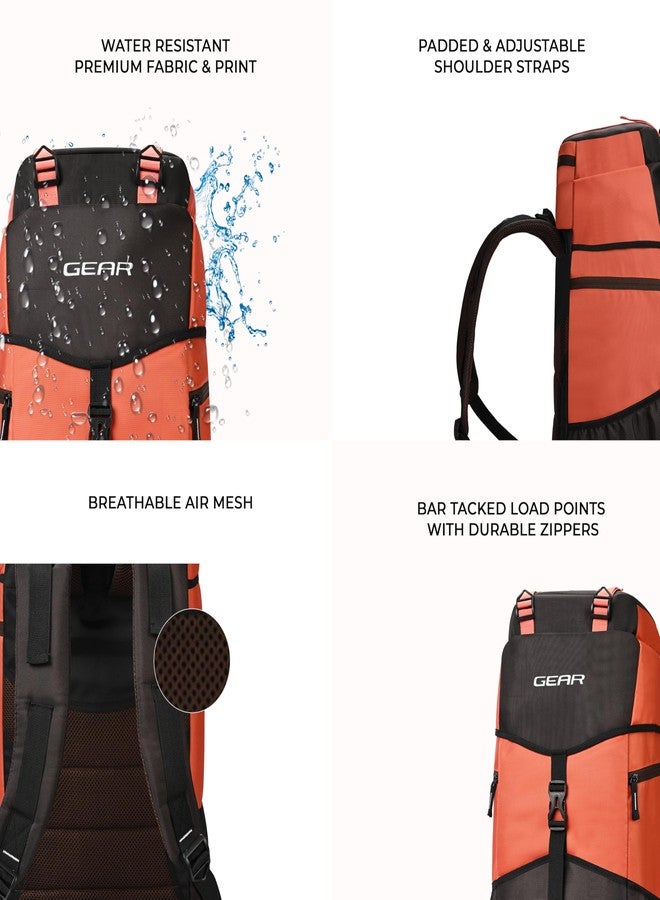 Gear Outdoor 3 25"/45L Extra Large Water Resistant 4 Compartment Rucksack/Travel Bag/For Unisex(Orange-Brown) - Image 4