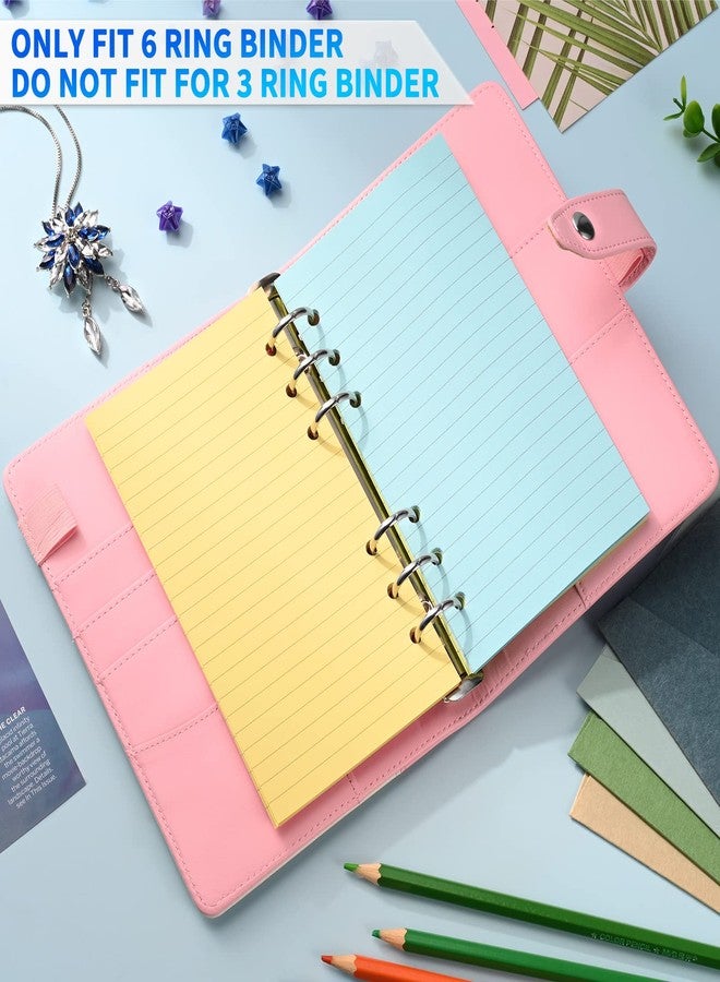 Imslery 100gsm Colored Lined A6 6-Hole Refills 100 Sheets 200 Pages (2 Pack × 50 Sheets) - Ruled Planner Inserts for 6-Ring Binders, Thick Fountain Pen Friendly, No Bleed,Perfect Double-Sided Writing - Image 3