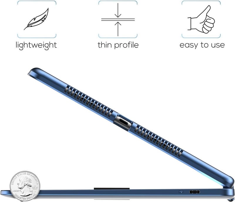 typecase Touch iPad 9th Generation Case with Keyboard (10.2", 2021), Multi-Touch Trackpad, 10 Color Backlight, 360° Rotatable, Thin & Light for 8th Gen (2020), 7th Gen (2019), Air 3 (Midnight Blue) - Image 4