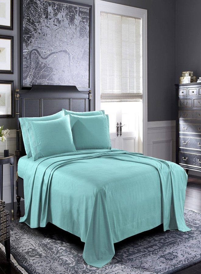 Pure Bedding Pillow Cases King [2-Pack, Aqua] - Hotel Luxury Pillow Case - Sateen Weave, Premium Microfiber - Soft and Breathable Pillowcases - Image 3