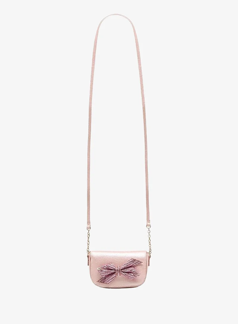 Flora Bella By Shoexpress PINK Embellished Bow Crossbody Bag with Chain Strap for Women | Best Price UAE