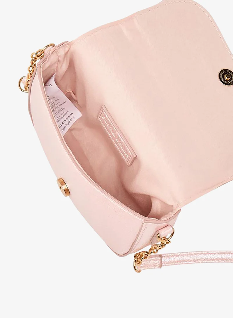 Flora Bella By Shoexpress PINK Embellished Bow Crossbody Bag with Chain Strap for Women | Best Price UAE
