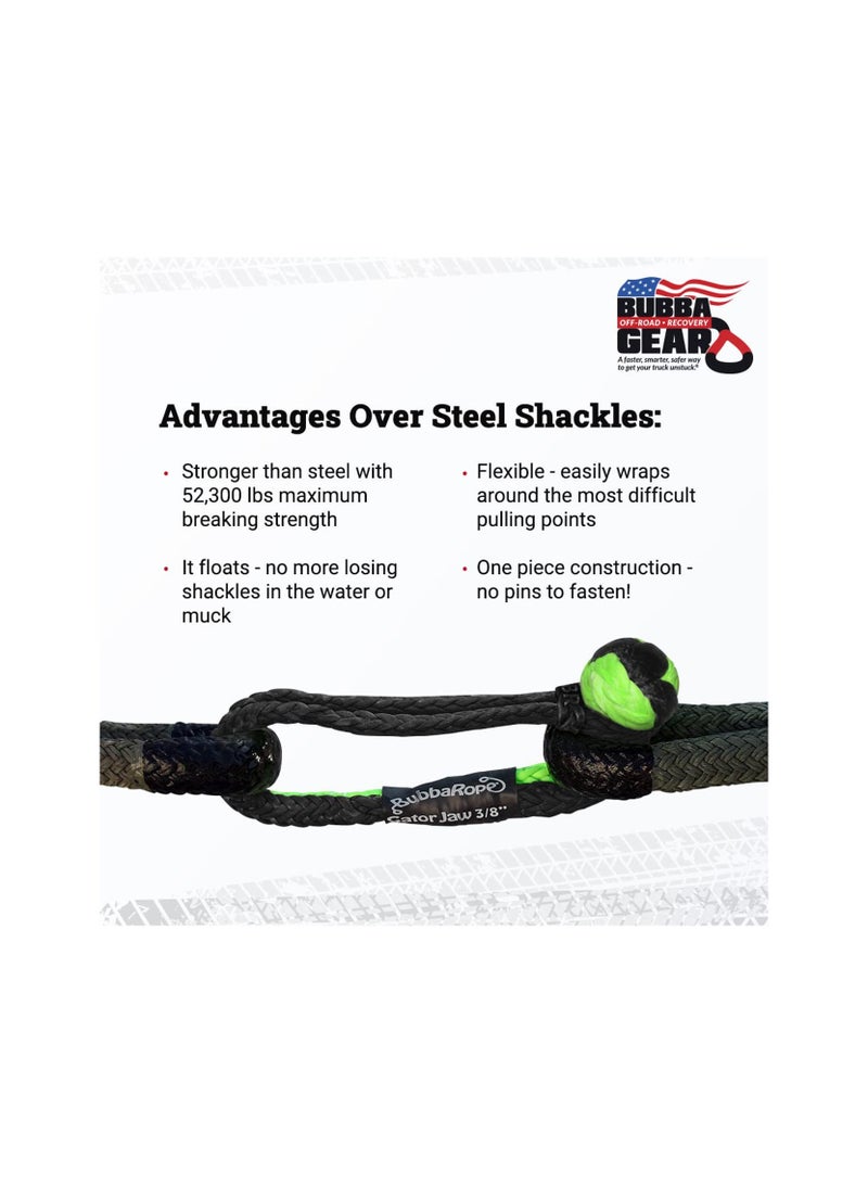 Bubba Rope 7/16" Red/Black Gator-Jaw PRO Soft Shackle - Image 2
