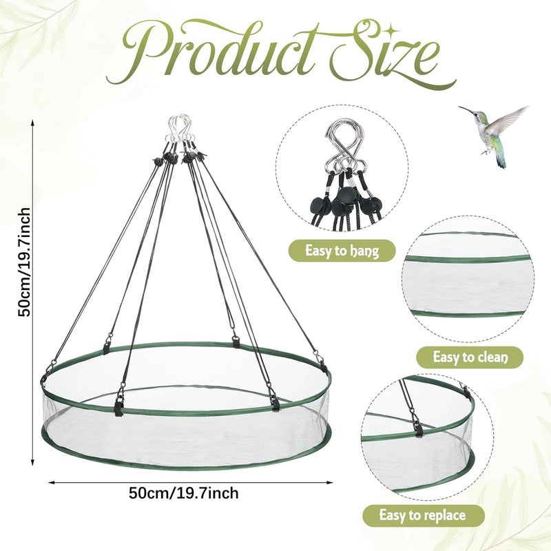 FoldTier 1 Pieces Universal Wild Bird Seed Catcher Hanging Hoop Platform Bird Seed Catcher Tray for Hummingbird Feeders Bee Feeder Outdoor Garden Accessories (24 Inch) - Image 2