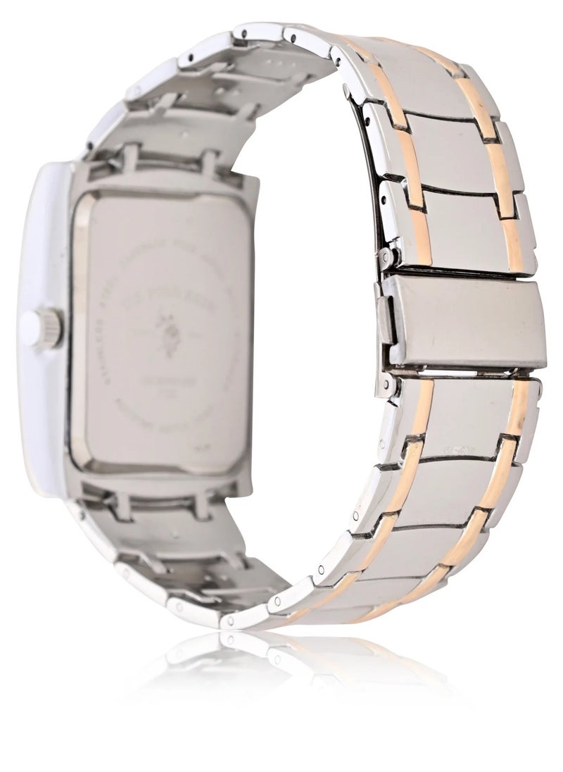 U.S. Polo Assn. Mens Watch in Gold and Silver with Tank Design in One Size USC80691  - Image 3