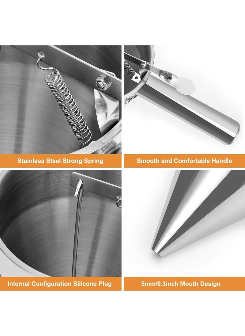 MosaiRudo MosaiRudo Stainless Steel Pancake Batter Dispenser with Stand Detachable Handle Pancake Dispenser for TakoyakiBakingCupcakesMuffinsCooking CrepesWaffles 600ML  - Image 2