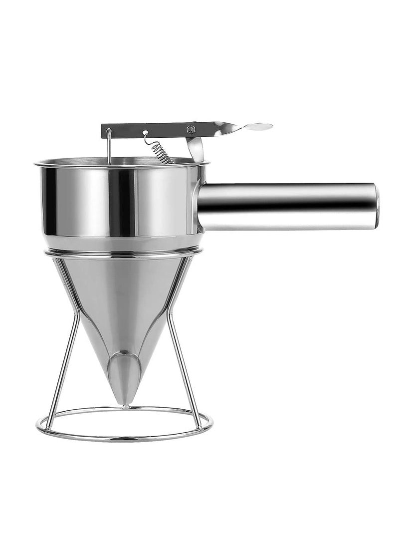 MosaiRudo MosaiRudo Stainless Steel Pancake Batter Dispenser with Stand Detachable Handle Pancake Dispenser for TakoyakiBakingCupcakesMuffinsCooking CrepesWaffles 600ML  - Image 1