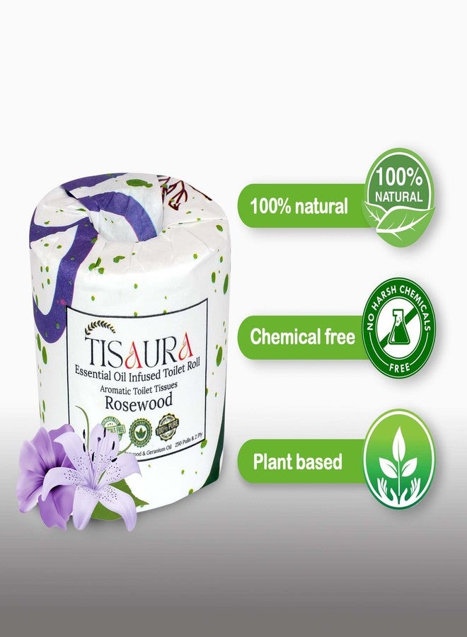 TISAURA Rosewood Pure Plant Based Scented Toilet Rolls With Bathroom Freshener (Rosewood) 2 Ply, 250 Pulls (Pack of 2), 500 Pulls Total - Luxurious Aroma with 100% Natural Essenial Oils - Image 4