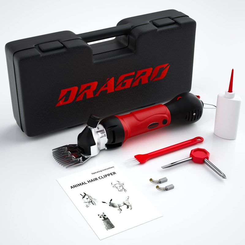 Dragro 2026 Upgraded Sheep Shears 500W, Professional Electric Sheep Clippers, Farm Livestock Grooming Kit, 6 Speed Heavy Duty Electric Shears for Sheep Alpacas Goats Thick Coat Animals - Image 2