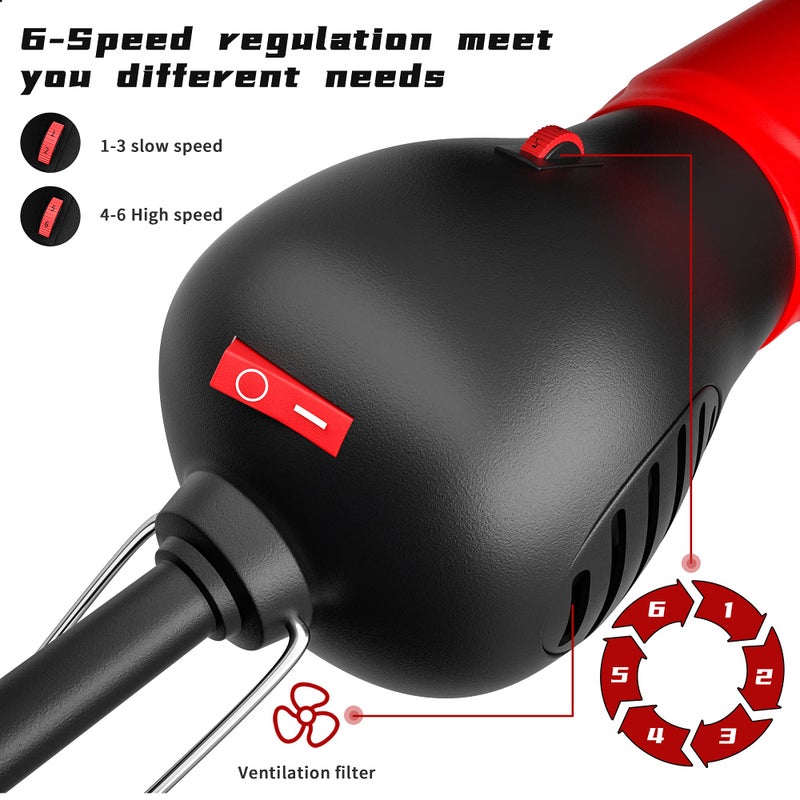 Dragro 2026 Upgraded Sheep Shears 500W, Professional Electric Sheep Clippers, Farm Livestock Grooming Kit, 6 Speed Heavy Duty Electric Shears for Sheep Alpacas Goats Thick Coat Animals - Image 4