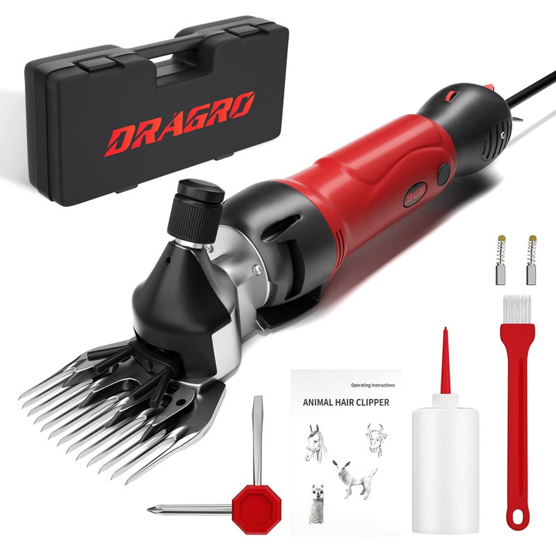 Dragro 2026 Upgraded Sheep Shears 500W, Professional Electric Sheep Clippers, Farm Livestock Grooming Kit, 6 Speed Heavy Duty Electric Shears for Sheep Alpacas Goats Thick Coat Animals - Image 1