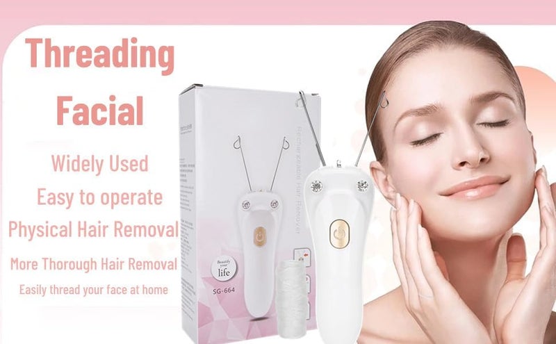 Cryfokt Portable Facial Hair Remover Threading Hair Removal for Fine Hairs on Face, Chin, Upper Lip, Women Automatic Threader Machine Epilator, Arms Birthday Mother's Day Present, 2 Colors - Image 5