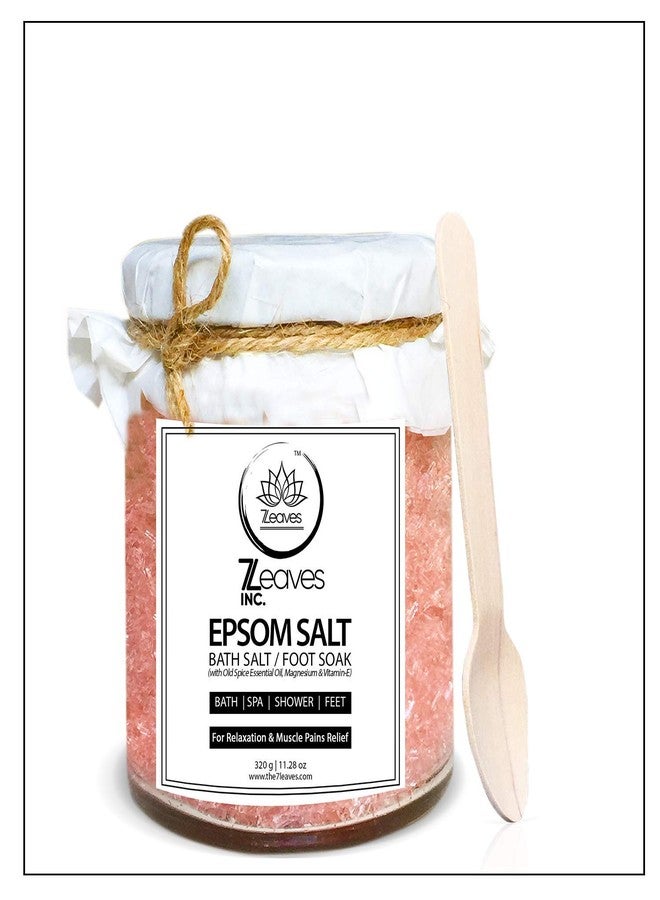 7LEAVES INC. - 320g Epsom Bath Salt with Vitamin-E (Bath/Foot Soak) for Relaxation, Reduce Body Pain and Soaking away bacteria and Fungus. (OLDSPICE) - Image 1