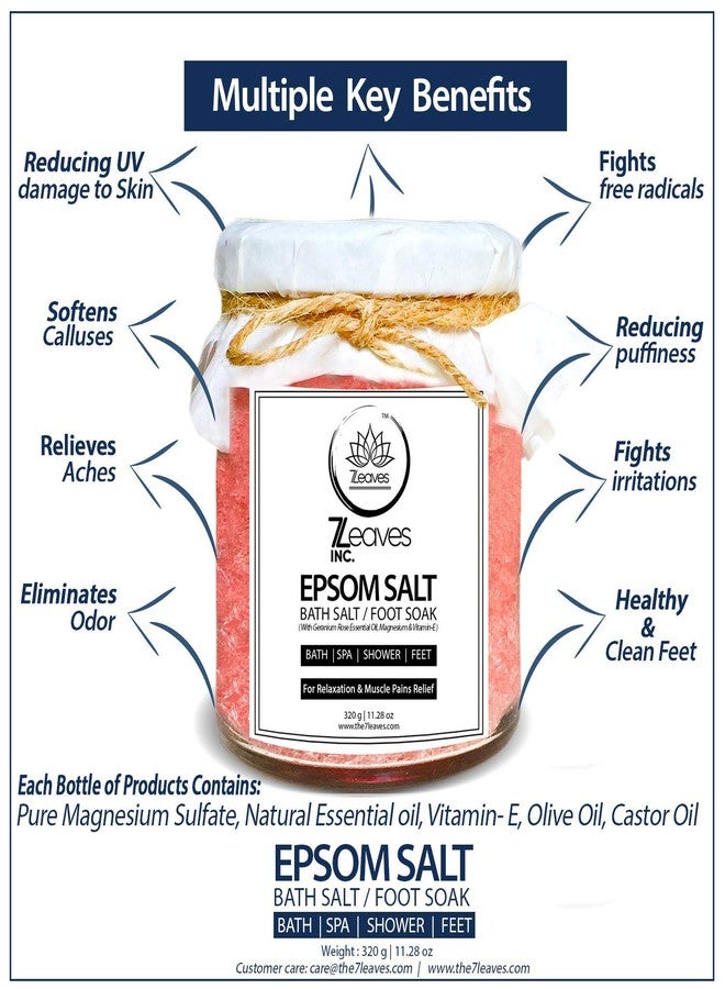 7LEAVES INC. - 320g Epsom Bath Salt with Vitamin-E (Bath/Foot Soak) for Relaxation, Reduce Body Pain and Soaking away bacteria and Fungus. (OLDSPICE) - Image 3