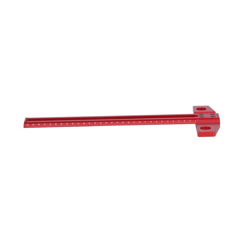 LiebeWH T Ruler T Type Square Ruler Aluminum Alloy Right Angle Scribe Marking Gauge for Woodworking Glass with 1mm Accuracy Scales Clear Red Anodized (300mm) - Image 3