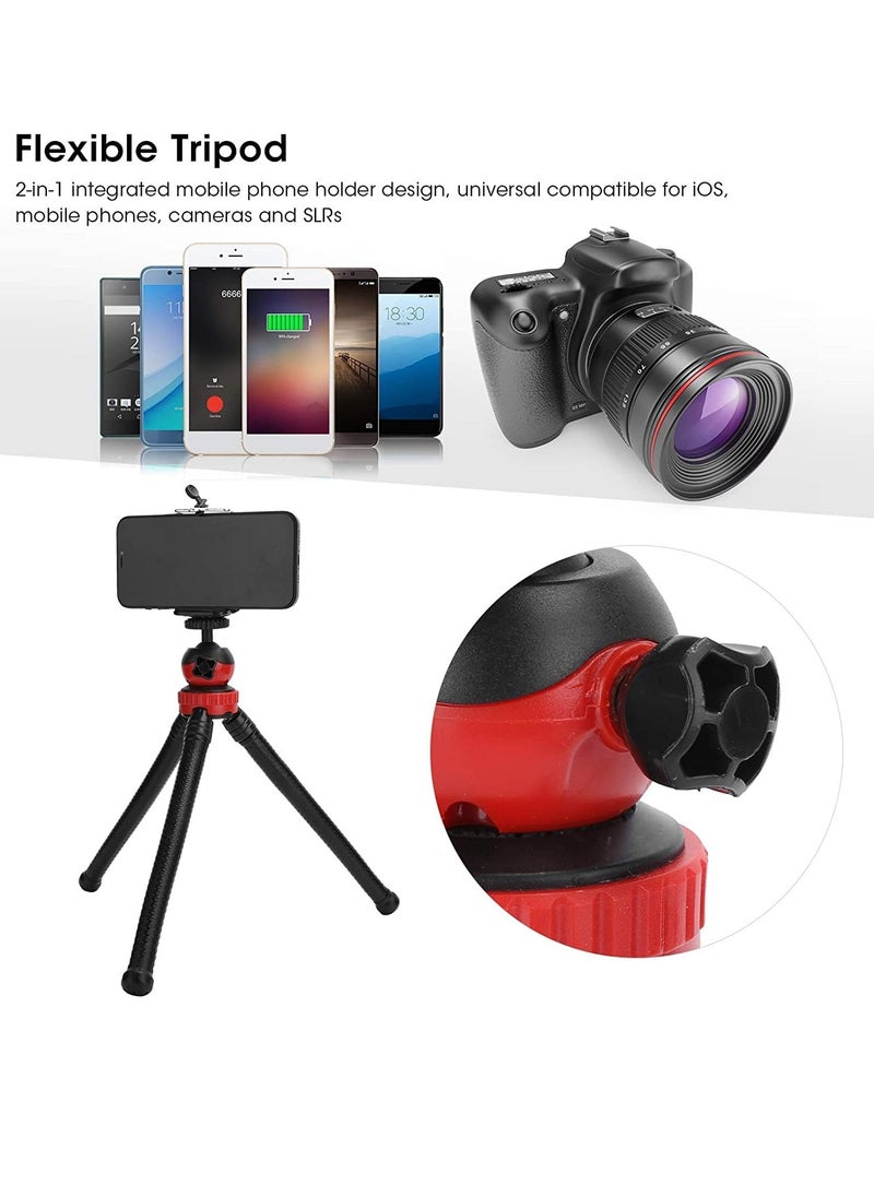 ELTRAZONE 12 Inch Flexible Tripod For iPhone Series, Digital Camera Gopro 7, 2in1 Tripod Stand with Cell Phone holder for iPhone 8 7 6 6s, Android Phone, Gopro and Digital DSLR Cameras  - Image 4