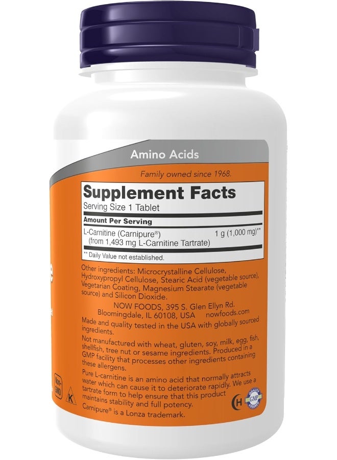 now Supplements, L-Carnitine 1,000 Mg, Purest Form, Amino Acid, Fitness Support*, 50 Tablets - Image 2