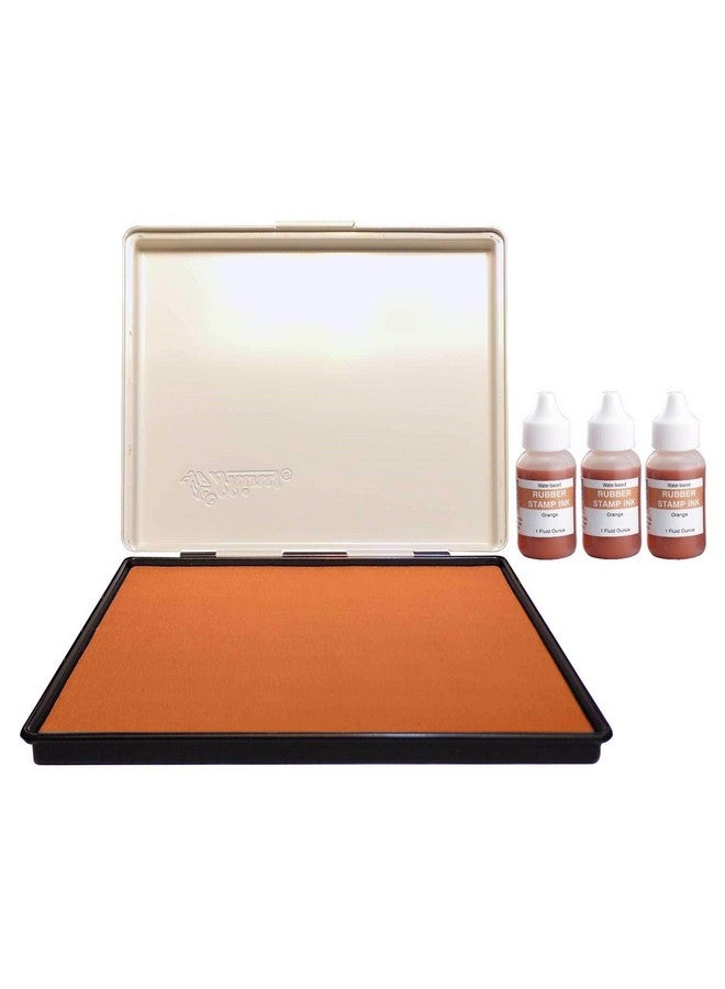 UImprint Extra Large 8'' X 12'' Industrial Rubber Stamp Ink Pad In Metal Case, Orange Stamp Pad - Image 2