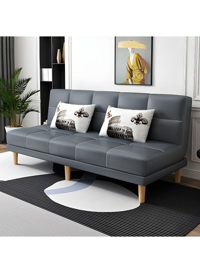Zayn comforts Armless Sofa Bed with Tight-Back Design in modern Blend Fabric (GreyWhite) - Image 1