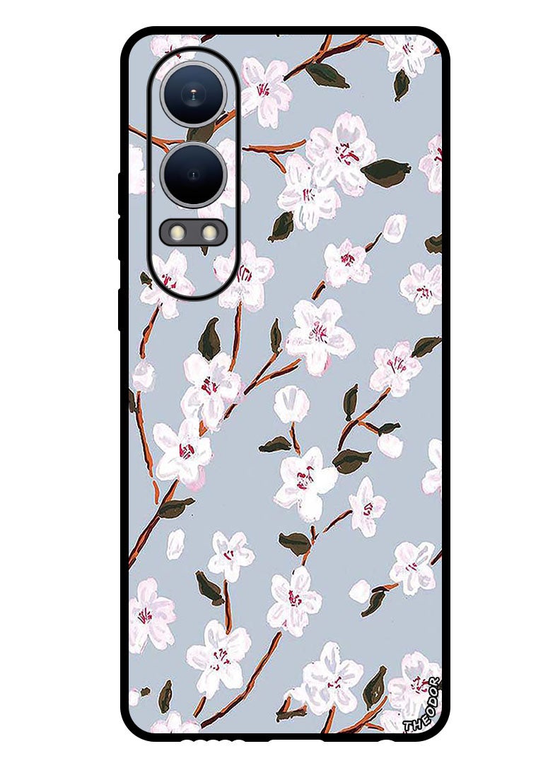 Theodor Protective Case Anti Scratch Shock Proof Bumper Cover For OnePlus Nord CE4 Lite White Flower - Image 1