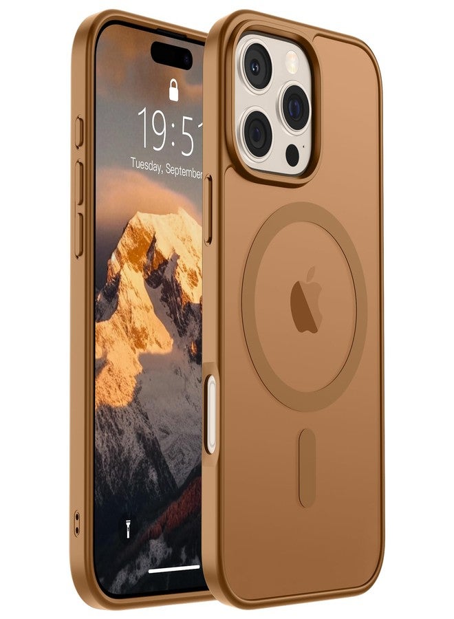 SUPFINE Magnetic for iPhone 16 Pro Max Case (Compatible with MagSafe) (Military Grade Drop Protection) Slim Translucent Matte Shockproof with Anti-Fingerprint Phone Case,Brown - Image 1