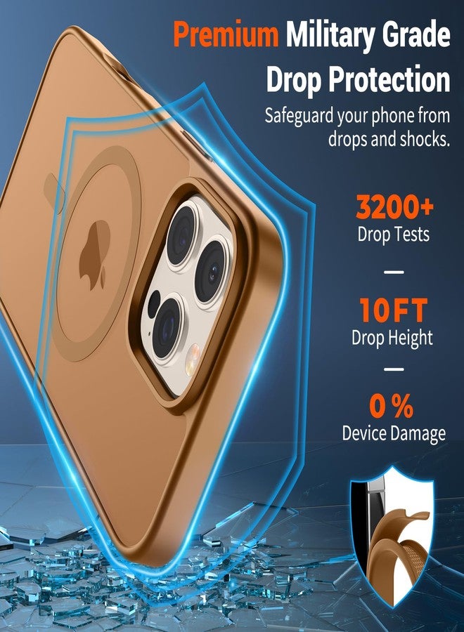 SUPFINE Magnetic for iPhone 16 Pro Max Case (Compatible with MagSafe) (Military Grade Drop Protection) Slim Translucent Matte Shockproof with Anti-Fingerprint Phone Case,Brown - Image 3