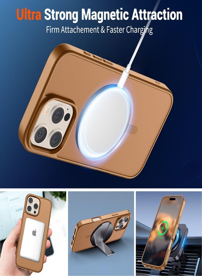 SUPFINE Magnetic for iPhone 16 Pro Max Case (Compatible with MagSafe) (Military Grade Drop Protection) Slim Translucent Matte Shockproof with Anti-Fingerprint Phone Case,Brown - Image 5
