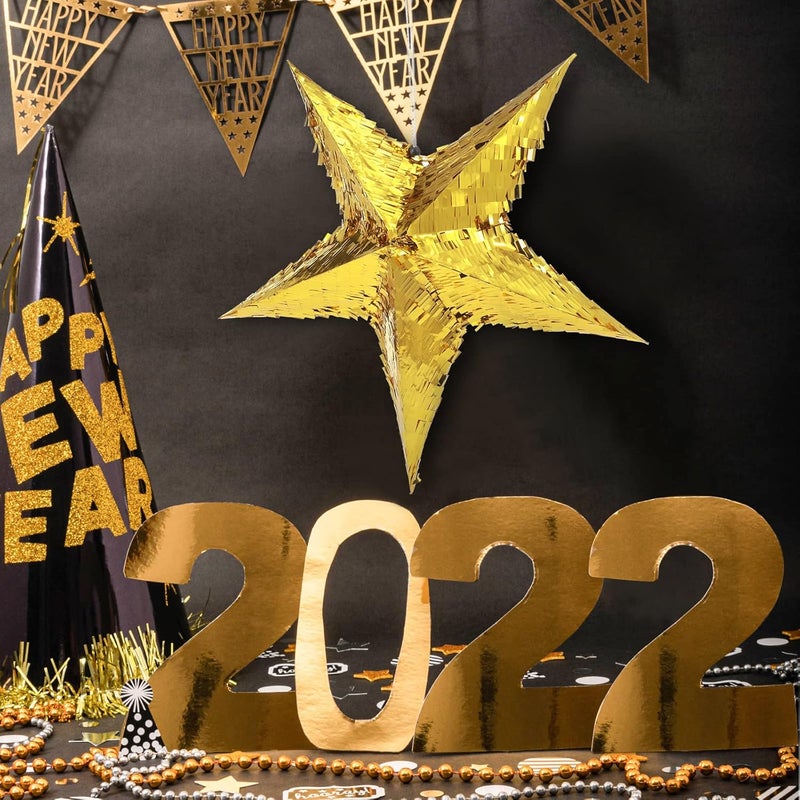 Civaner بياتا نجمة قابلة للطي من سيفانير 3 قطع مع عصا وغطاء عين للزينة في حفلات عيد الميلاد وحفلات الزفاف واحتفالات سينكو دي مايو - Image 5