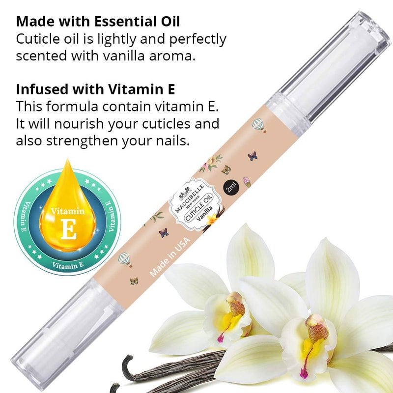 Maccibelle Pure Cuticle & Nail Oil Pen 2ml Heals Dry Cracked Cuticles (Sweet Vanilla) - Image 2