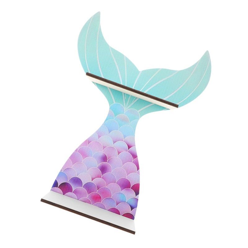 Wooden Mermaid Wall Shelf 30X22Cm Nautical Decor Hollow Carved Bathroom Bedroom Bookshelf - Image 2