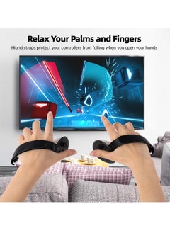 Generic Enhanced VR Controller Grips for Meta Oculus Quest 3, Non-Slip Silicone Covers with Adjustable Knuckle Straps, Compatible with Charging Dock and Battery  - Image 2