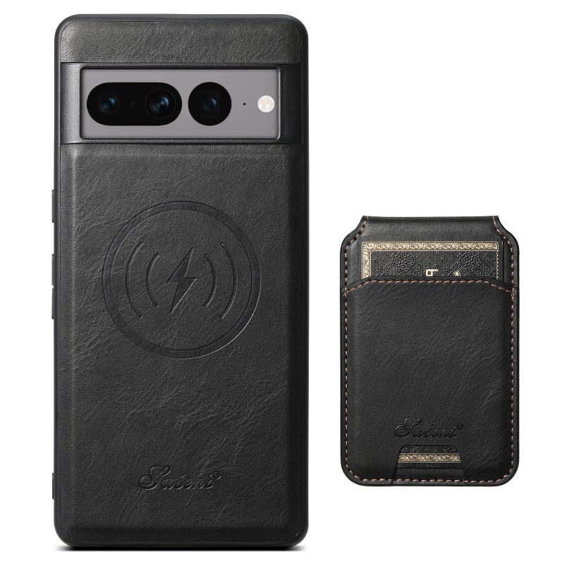 Suteni For Google Pixel 10 Pro Xl H15 Oil Eax Leather Detachable Wallet Back Phone Case(Black) - Image 1