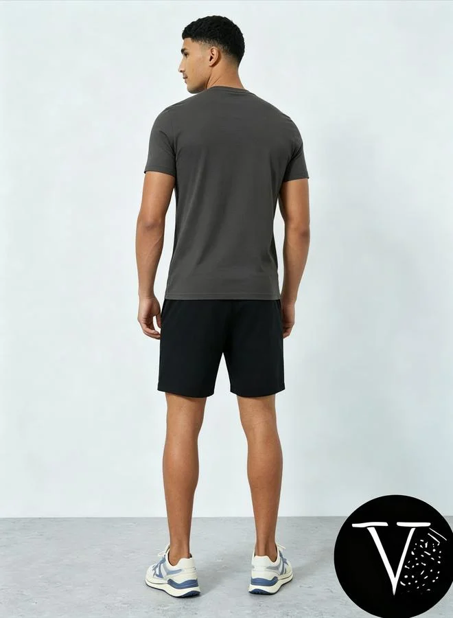 Take Two Men Charcoal T-Shirt and Shorts Co-Ords