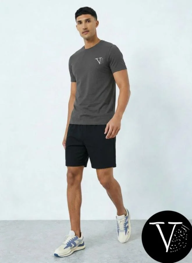 Take Two Men Charcoal T-Shirt and Shorts Co-Ords