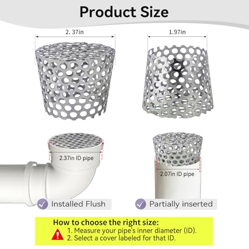 LOVEERCT PVC Vent Termination Cap 2.07" to 2.37" ID, Heavy Duty Stainless Steel, Better Drainage & Anti-Clog Design, Precise Fit for Furnace & Roof Vent, Conical Fittings for Air Intake, Exhaust & Drain - Image 2