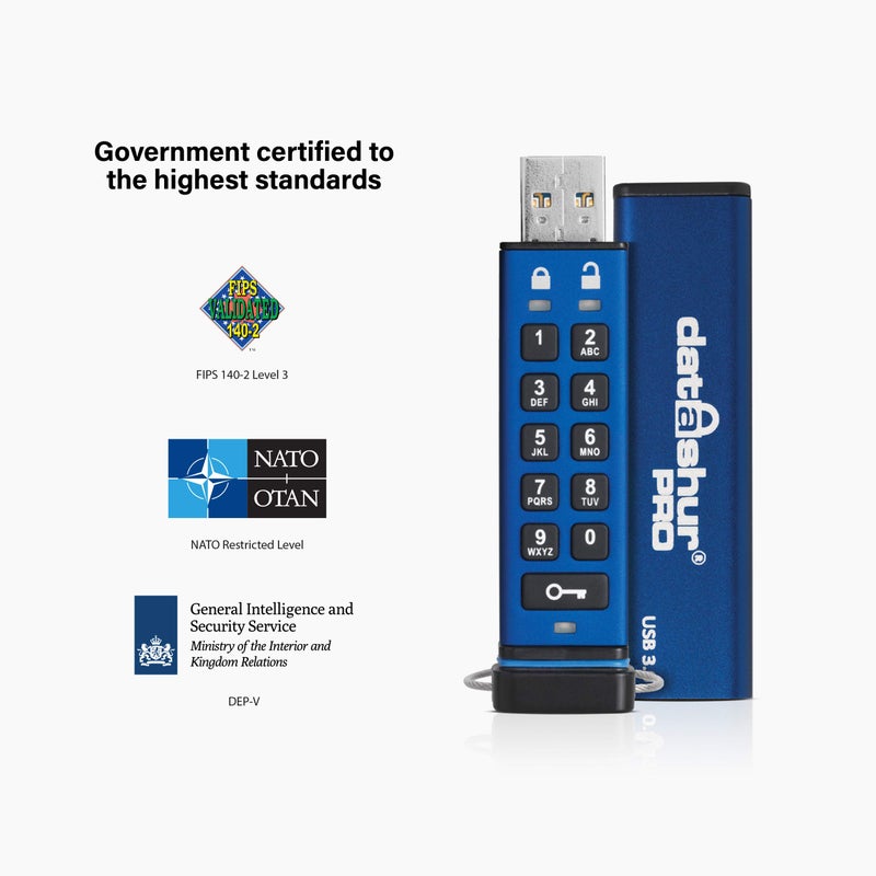 iStorage datAshur PRO 4 جيجابايت | ذاكرة USB مشفرة | معتمدة من FIPS 140-2 المستوى 3 | محمية بكلمة مرور | مقاومة للغبار والماء - Image 2