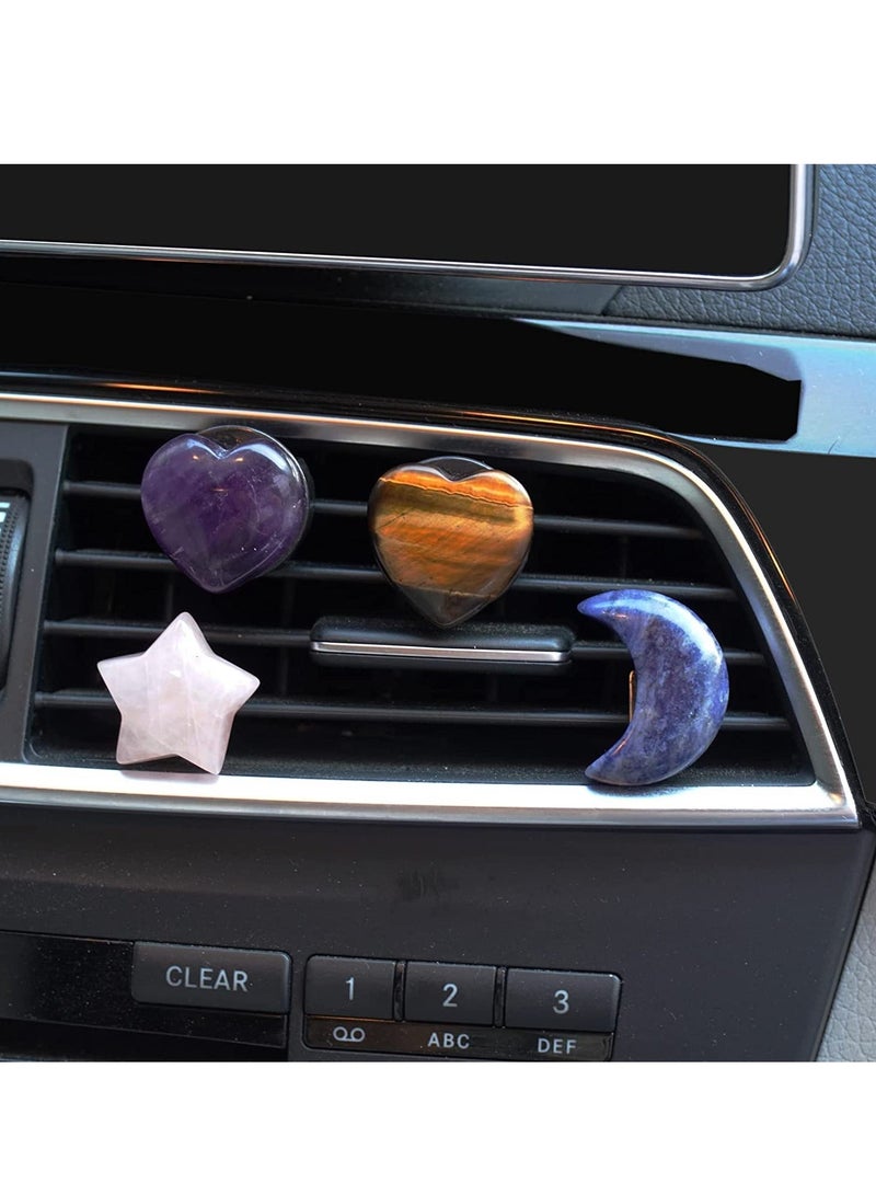 Y&D SYOSI Women Car Interior Air Fresheners Vent Clips Scents Freshener Essential Oil Fragrance Diffuser for Girls Automotive Accessories Agate Airfreshener's Decorations 4 Pieces - Image 2