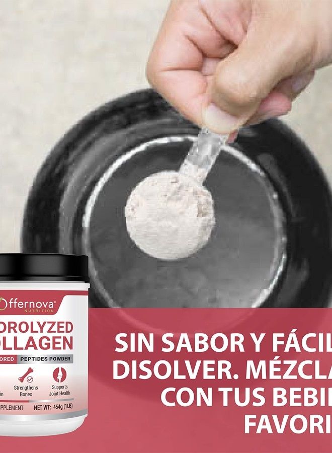 Offernova Hydrolyzed Collagen - Unflavored Peptides Powder from Bovine - Fat Free, Grass-Fed, Paleo/Keto Friendly for Women and Men – For Healthy Bones, Joints, Hair & Skin – Colageno Hidrolizado en Polvo - Image 5