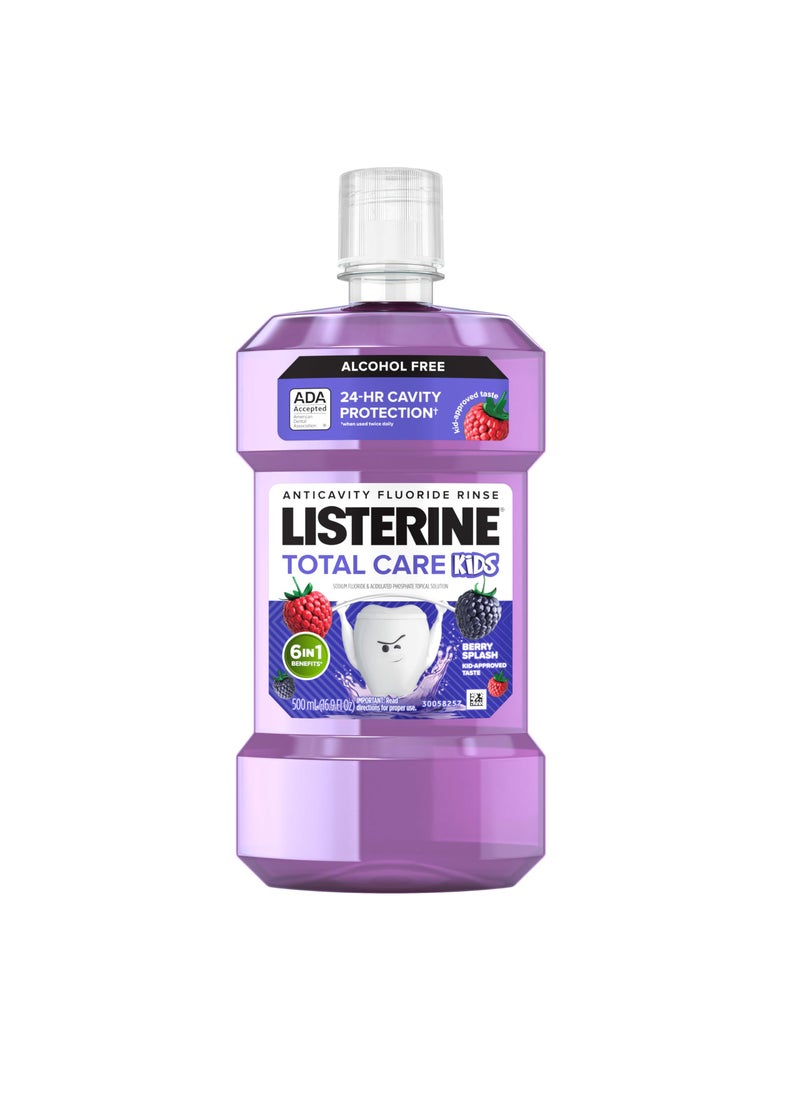 Listerine Listerine Total Care Kids Mouthwash ADA Accepted AlcoholFree Anticavity Sodium Fluoride Mouthwash Kids Oral Rinse for Cavity Protection Berry Flavor for Childrens Oral Care 500 mL 
