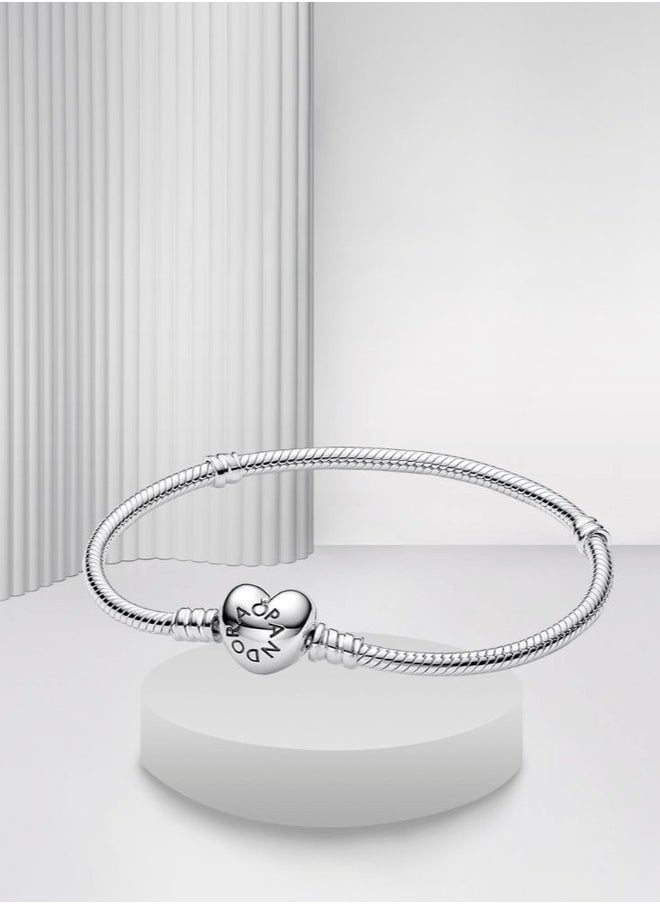 Pandora Violet Pandora Moments Snake Mesh Heart Clasp Bracelet  - Image 1